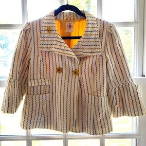 TULLE Cream Jacket with Grey & Yellow Details